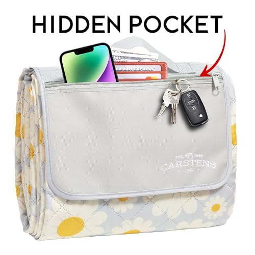 CARSTENS, INC. Easy Pack Waterproof Sandproof Picnic Blanket, Lightweight Foldable Outdoor Camping Beach Mat, Large 60"x80", Daisy Day Floral - color: Daisy Day Floral