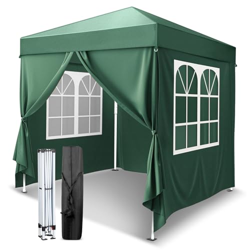 VINGLI 6.5x6.5 Pop Up Canopy Tent with Sidewalls, Outdoor Gazebo Canopy Tent, Patio Event Tents Outdoor Event Shelter for Parties (Green) - color: Green, size: 6.5x6.5