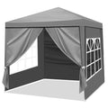 6.5x6.5ft Heavy Duty Commercial Canopy Tent,Portable Folding Canopy Tents,Waterproof Patio Gazebo Tent,Folding Outside Shelter Gazebos,with 4 Removable Sidewalls,for Wedding Party Backyard (Dark Grey) - color: Dark Grey