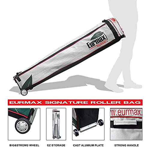 Eurmax USA Patented 10x10 Pop Up Canopy Tent Party Tent Commercial Instant Canopies Shelter with Heavy Duty Roller Bag,Bonus 4 Sand Bags (Snow White) - color: White, size: 10x10 Patented