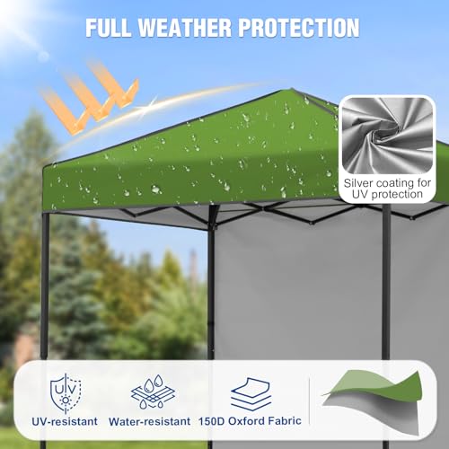 6x4 Pop Up Canopy Tent with One Wall Panel, Instant Portable Beach Canopy, Outdoor Tent with Carry Bag for Camping, Sports, Tailgating, Events, Grass Green - color: Grass Green, size: With One Wall