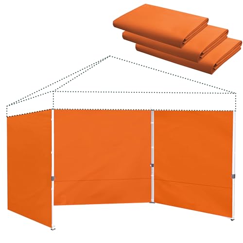 Canopy Sidewalls for 10x10 Pop Up Canopy 99% UV Protection, Waterproof, 3 Pcs Sidewalls Only,(Orange) - color: Orange, size: 10X10