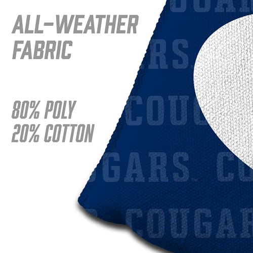 YouTheFan Officially-Licensed NCAA Set of 4 Cornhole Bags - All Weather Regulation 6” x 6” Size - 16oz Weight - Designed in USA - color: BYU Cougars - Blue