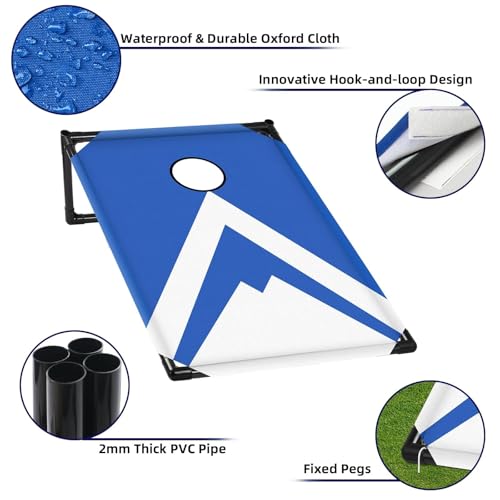 NZQXJXZ 3x2 ft Cornhole Board Set with 8 Bean Bags and Carrying Bag, Outdoor Toss Game Set for Kids and Adults, Portable Corn Hole Sets for Beach Lawn Backyard - color: Simple red and blue