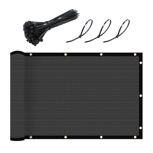 UPGRADE Fence Privacy Screen 4' x 25' Fence Commercial Shade Cover with Brass Grommets Heavy Duty Perfect for Outdoor Back Yard-Dark Grey, Customizable - color: Dark Gray, size: 0 4' x 2 5'