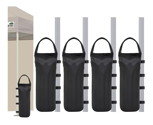 Eurmax USA 125LBS 4-Pack Universal Canopy Weights, Secure Wind Protection to Prevent Tipping, Easy Wrap-Around Installation Heavy Duty Sandbags (Without Sand), Fits All Instant Shelter Legs,Black - color: Black, size: Single Pocket