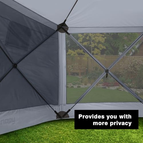 MASTERCANOPY Wind Screen Side Panel with Window for 12x12 Escape Screen Shelter Canopy Tent - Weatherproof, UV Resistant Sun Shade Attachment Accessory (Beige, 1 Pack) - color: Gray, size: 12x12