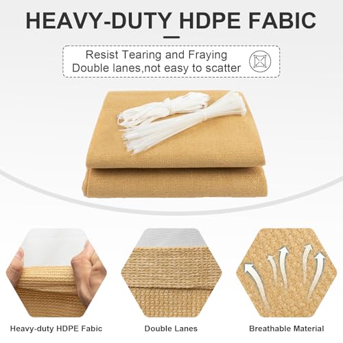 Cool Area Sun Shade Cloth with Grommets 3/4/6/8/10/12/16/20 FT Shade Panel Shade Tarp Screen Fabic for Outdoor Patio Pergola Cover Deck Garden, 6x12 FT, Sand - color: Sand, size: 0 6'X1 2'