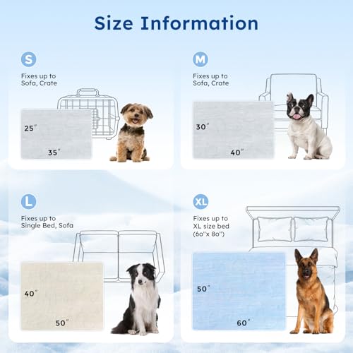 ZOMISIA Cooling Blanket for Large Dogs - High Cold Washable Pet Blanket, Travel Soft Dog Summer Essentials, Blue, 40"x50" - color: Blue, size: L(40x50")