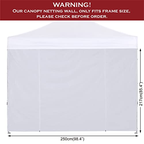 COOSHADE Instant SunWall 8x8 SideWall for Pop up Canopy Tent, 1 Pack Door Wall Only, White - color: White, size: 8x8-Door Wall
