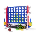 Jumbo 4 in a Row Game, Height Adjustable(2.7-3.2 ft) Outdoor Connect 4 w/Quick Release, Giant Connect Four with Basketball Hoop, Ring Toss & Net, Backyard Party Game for Adults Kids