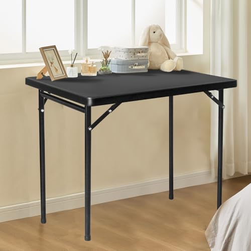 3ft Rectangular Folding Table, All-Occasion Plastic Event Table for Indoor and Outdoor, Portable Desk, Camping, Durable and Stable, HDPE and Steel, Wide Application, Black - color: Black, size: 3ft