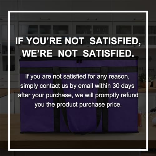 Bodaon 4-Pack Cooler Insulated Food Delivery Bag, Rideshare Delivery Bag, XXX-Large Thermal Bags for Catering/Hot Pizza, Travel/Camping/Picnic/Grocery Reusable Warmer Frozen, Purple-Black Edge - color: Purple, size: XXX-Large