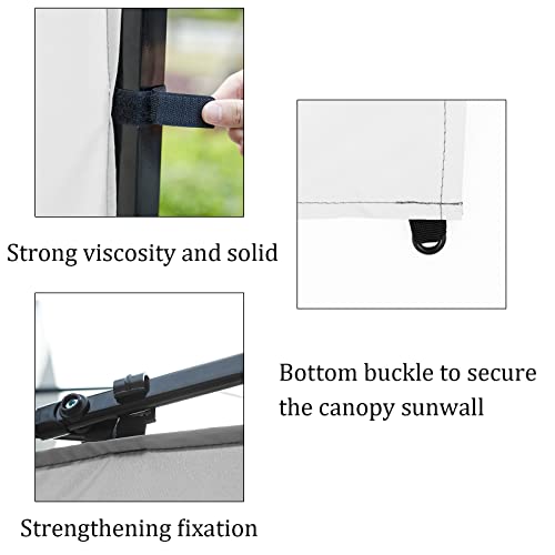 Senmortar Canopy SunWall, 10x10ft Pop Up Canopy Sidewall, Grey - color: Gray