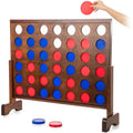 GoSports 3 Foot Giant Wooden 4-in-a-Row Connect Game – Jumbo Party Size with Heavy-Duty Coins – Easy Setup and Portable Design for Indoor and Outdoor Yard Game for Adults - style: Dark Stain Finish