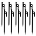 12 Inch Heavy Duty Tent Stakes 10 Pack, Steel Ground Stakes for Camping, Trampoline, Canopy, Tarp and Garden Anchoring, Rust Resistant Outdoor Pegs - size: 30cm/11.81in