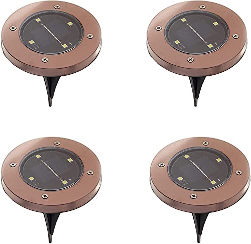 Bell+Howell Disk Lights Solar Weatherproof LED Outdoor, As Seen on TV 4 Pack - size: 4 Count (Pack of 1)