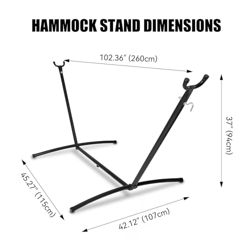 SZHLUX Hammock Stand Only,Heavy Duty Hammock Stand, Portable Steel Stand Only for Outdoor Patio or Indoor, 450LBS Weight Capacity
