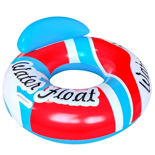 SUNSHINEMALL Inflatable Pool Floats Adult Swimming Rings Pool Floaties Accessories Lake Water Floats Beach Air Sofa Inflatable Lounge Chairs Rafts - color: Red