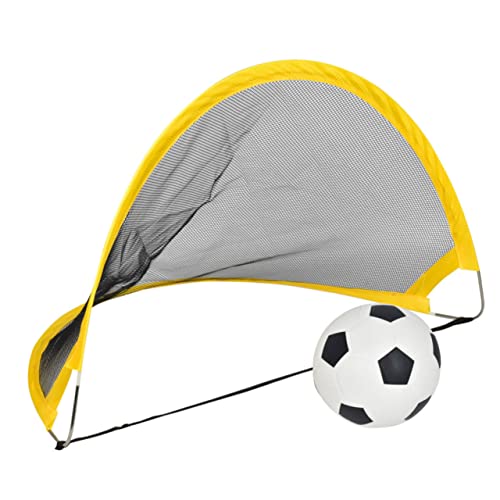 2Pcs Soccer Goal Net Set with Inflator Football and Iron Nails Portable Outdoor Training for Boys and Backyard Game