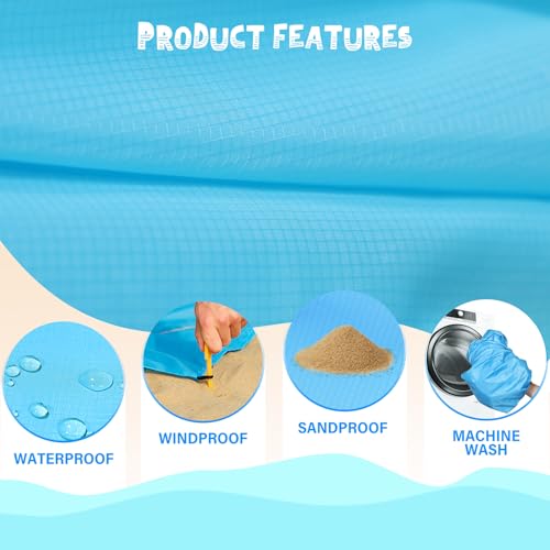 Beach Blanket 78''×81'' - Waterproof Sandproof Sand Free Oversized Mat for 1-5 Adults, Lightweight Durable Compact for Beach Travel Camping Hiking Picnic - color: Blue3, size: 78"x81"