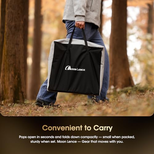 MOON LENCE Directors Camping Chair, Heavy Duty,Oversized Portable Folding Chair with Side Table for Beach, Fishing,Picnic,Lawn,Outdoor Event - color: Black Grey