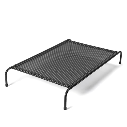 Cooling Elevated Dog Bed for Indoor and Outdoor,50" D x 31" W x 8" H (Black) - color: Black