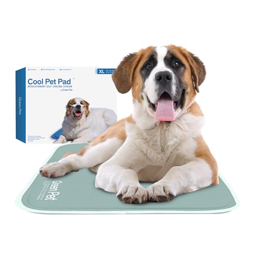 The Green Pet Shop Cool Pet Pad - Extra Large, Sage Grey - Self-Cooling, Pressure Activated Mat for Dogs & Cats from 80+ lbs - Non-Toxic Gel, No Water Needed - color: Sage Grey, size: X-Large