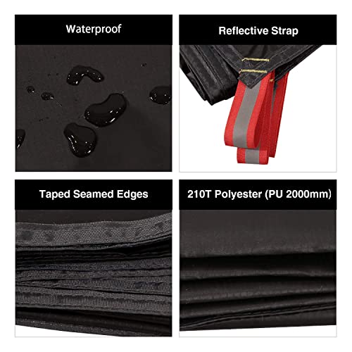 REDCAMP Waterproof Camping Tent Tarp - 36"x83", 4 in 1 Multifunctional Tent Footprint for Camping, Hiking and Survival Gear, Lightweight and Compact - size: 87''x55”/Black, style: 2person
