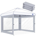 FANPAT 3Pcs Clear Canopy Sidewalls for 10x10 Pop Up Tent, Transparent Window Curtain Cloth, 8 Mil PVC Enclosure Fabric with Zipper, Durable Grey (Not Including Frame and the top,Sidewalls ONLY) - color: Durable Grey