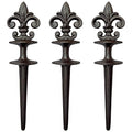 Lulu Decor, Antique Black Cast Iron Garden Fleur de lis Hose Guides, Set of 3. Strong and Decorative Hose Guide that Protects Your Plants and Provides Elegance to Your Garden