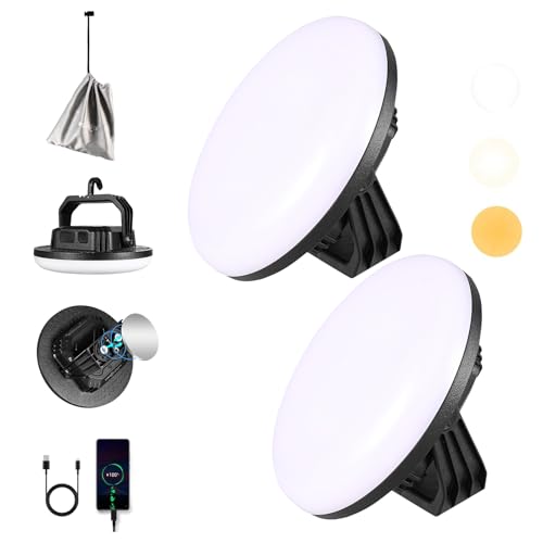 VAVOFO 2Pcs 4000LM 15,000mAh LED Camping Lantern Rechargeable, 3 Lighting Modes, 180LEDs ,Portable Tent Light with Magnet, IP65 Waterproof Hanging Light for Outdoor, Power Outages ,Hurricane（2Pcs） - size: 42W Pro(2Pcs)