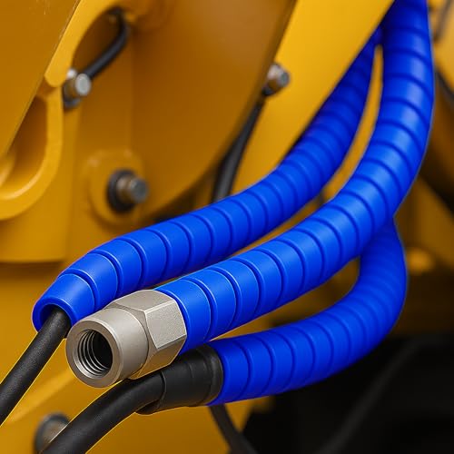Electriduct 3/4 Inch Heavy Duty Spiral Wrap HDPE Flexible Plastic Cable Sleeve Hose Protector 10 Feet - Blue - color: Blue, size: 0.75 in - 10 ft