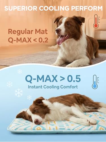 Dog Cooling Mat for Small Dogs & Cats, Soft Breathable Cooling Pad for Dog Bed, 23"x18" Self Cooling Crate Mat for Dogs, No Gel Washable Non-Slip Pet Cooling Mat Indoor Outdoor, Bohemia - color: Bohemia, size: 23"x18"(Small)