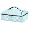 Casserole Carriers for Hot or Cold Food Reusable Casserole Dish Carrier Insulated Thermal Large Capacity Durable Perfect for Party Camping Family Gatherings Yellow Fish - color: Blue Grid Lines