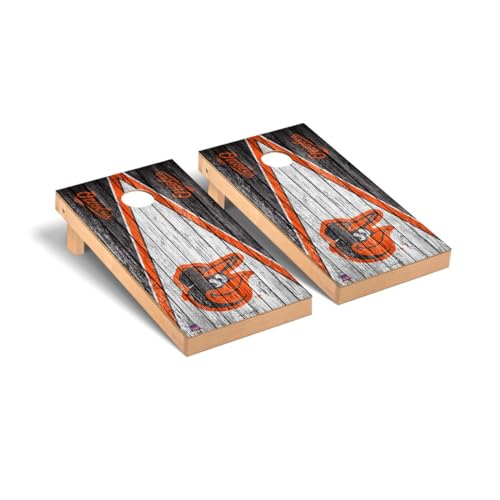 Baseball Themed Cornhole Boards, 2x4 Premium Corn Hole Board Set, Officially Licensed Cornhole Boards, Perfect for Tailgates - color: Baltimore, size: 4. Include Case & Lights
