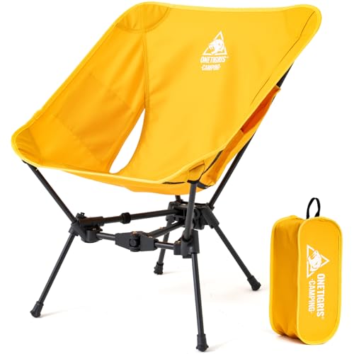 ONETIGRIS Tigerblade Camping Chair, Lightweight Folding Backpacking Hiking Chair, Compact Portable 330 lbs Capacity - color: Yellow