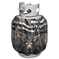 American Deer Propane Tank Covers 20lb Retro Outdoor Heavy Duty Waterproof Windproof Gas Tank Cylinder Cover with Elastic Brand, Dress up Your Gas Grill, Fits Standard 20lb Cylinder - color: American Deer Retro