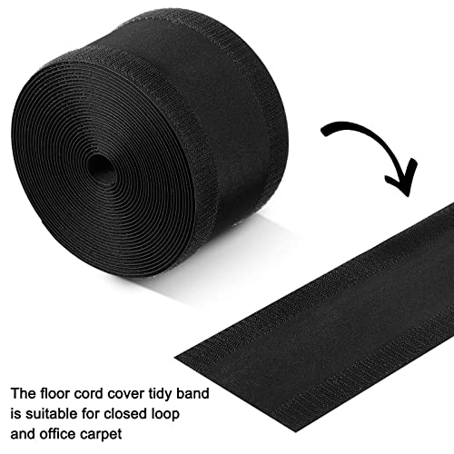 Syhood Cord Cover Floor Cable Protector Carpet Wire Cover Floor Cable Management for Office Carpet Organized and Protect(4 Inch X 100 Feet,Black) - color: Black, size: 4 Inch X 100 Feet