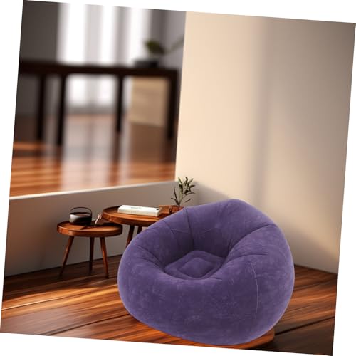 OUNONA Inflatable Bean Bag Chair for Adults Portable Flocked Lazy Sofa for Use for Living Room Bedroom Camping Includes Inflatable Pump