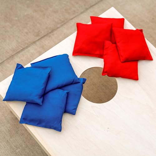 Triumph Sports 2x4 and 2x3 Solid Wood Premium Cornhole Sets - Poplar Veneer Plywood - Solid Wood Rear Legs - Interior Bag Storage - 8 Bags Included - color: 2x4 solid wood