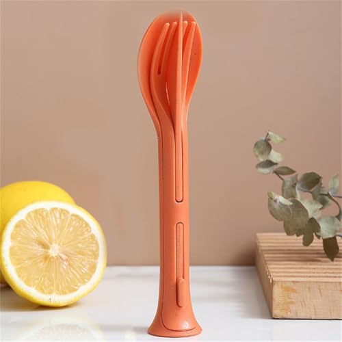Reusable Travel Utensils Case 3 Sets Knives Fork Spoon for Lunch Box Accessories Camping Flatware Sets Daily Use Outdoor - color: range