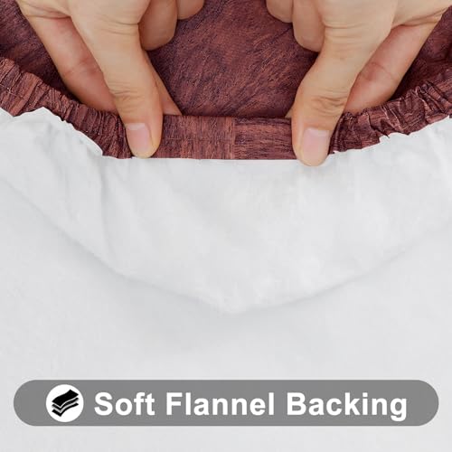 Smiry Square Table Cloth Cover, Waterproof Elastic Fitted Picnic Tablecloth, Wipeable Flannel Backed Vinyl Tablecloths for Camping, Dining, Outdoor (Reddish Brown, 36" x 36") - color: Reddish Brown, size: 36" x 36" (Square)