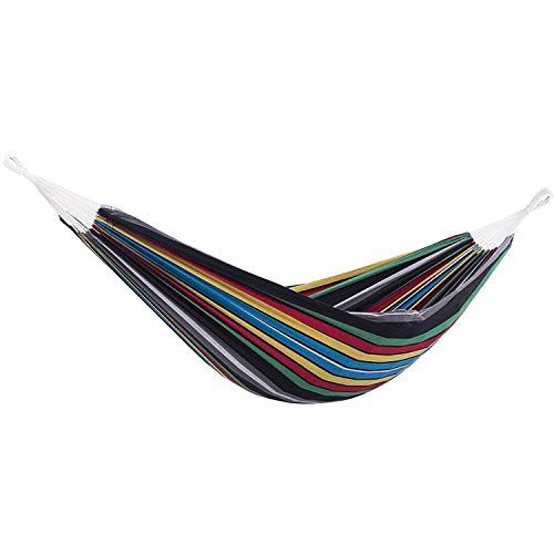 Vivere Brazilian Style Double Hammock Patio Outdoor Hanging Swing, Rio Night - color: Rio Night