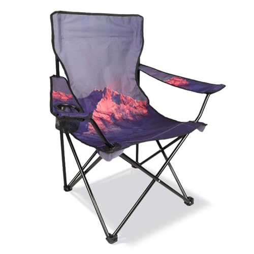 Northroad Camping Chair Portable Camp Chair, Folding Lawn Chair with Cup Holder for Outdoor Camping, Hiking, Travel, Patio, Beach, Picnics - color: Grey&purple
