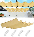 Sun Shade Sail Retractable Wave Waterproof 3' x 5' Shade Cloth Waterproof Outdoor Garden Patio Pergola Sunscreen Awning Canopy 95% UV Block with Rope for Yard Deck Lawn Carport Sand