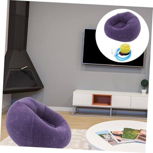 SOLUSTRE Inflatable Bean Bag Chair Portable Lazy Sofa Quick Setup for Living Room Bedroom Camping Includes Inflatable Pump and Compact Design for