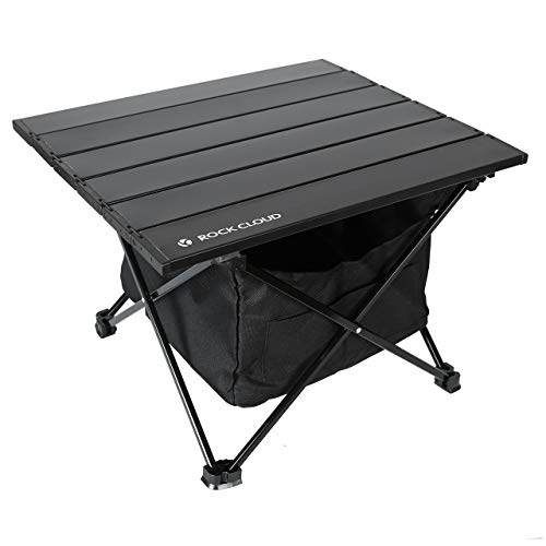 ROCK CLOUD Portable Camping Table Ultralight Aluminum Camp Table with Storage Bag Folding Beach Table for Camping Hiking Backpacking Outdoor Picnic - color: Black, With Storage Bag, size: Small
