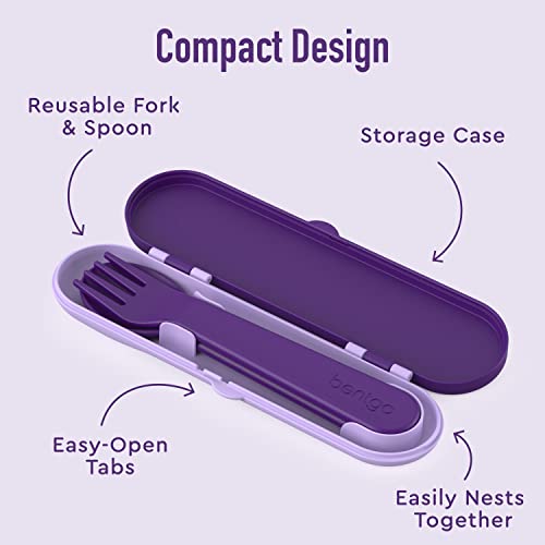 Bentgo Kids Utensil Set - Reusable Plastic Fork, Spoon & Storage Case - BPA-Free Materials, Easy-Grip Handles, Dishwasher Safe - Ideal for School Lunch, Travel, & Outdoors (Unicorn) - color: Unicorn