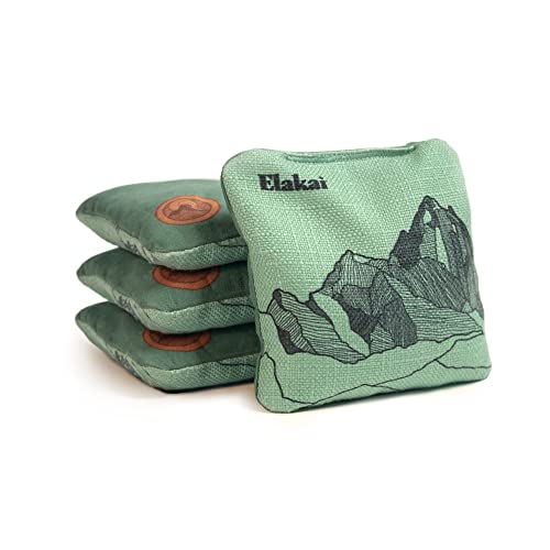 Elakai Cornhole Bags All Weather Dual Sided Slick and Stick Regulation Size and Weight Set of 4 Regulation 6 in x 6 in - color: Aquamarine Teal